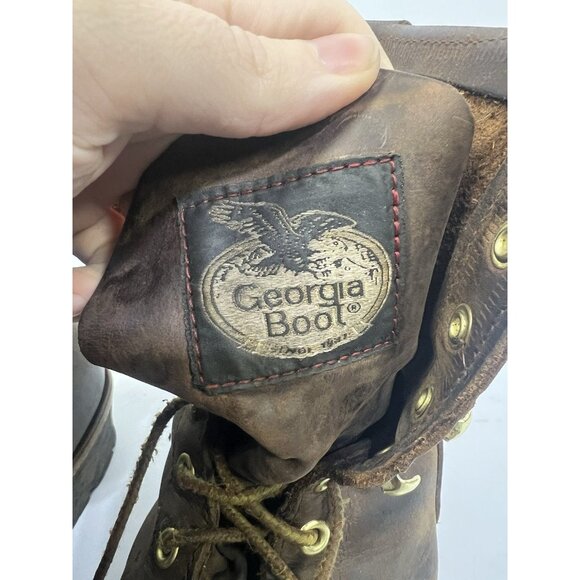 Georgia Boots Logger 8" Waterproof Leather Size 10.5W Outdoor Work - Picture 5 of 7